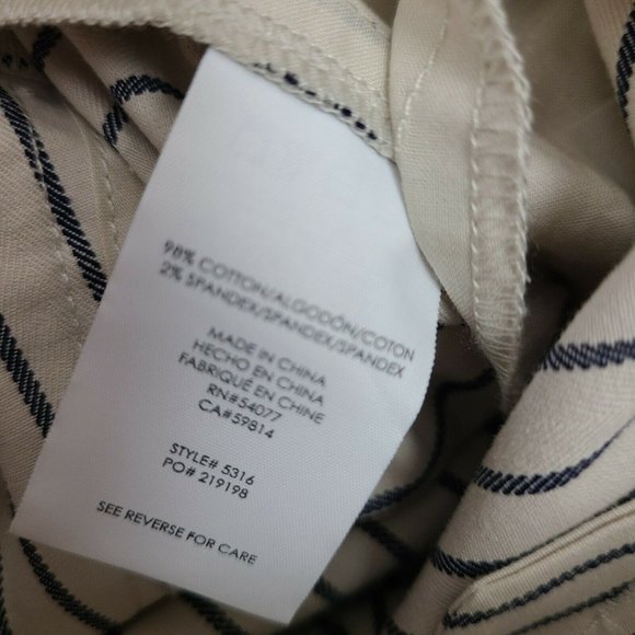 CABI Tick Tock Striped Crop Pants Size 10 - Picture 4 of 6